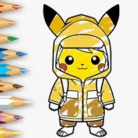 coloring_book_cute_raincoat_pikachu Игры