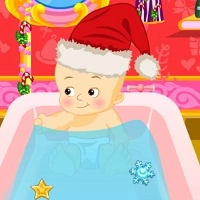 elsa_bathing_baby_santa ហ្គេម