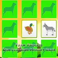 農場の動物の記憶を学ぶ子供