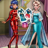 ladybug_and_elsa_dress_up гульні