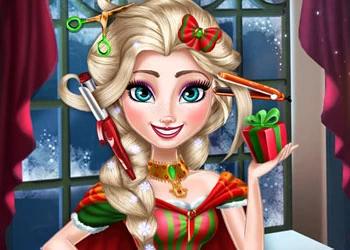 एल्सा क्रिसमस रियल हेयरकट खेल का स्क्रीनशॉट