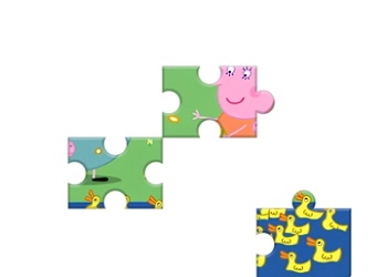 Puzzle din piese: Peppa Pig hrănește rațele captură de ecran a jocului