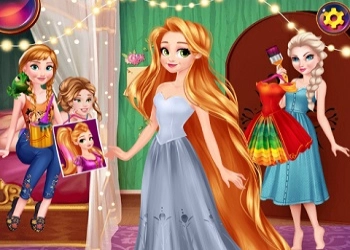 Desain Gaun Pelangi Rapunzel tangkapan layar permainan