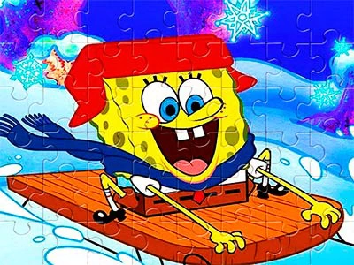 Spongebob વિન્ટર પઝલ | રમતનો સ્ક્રીનશોટ