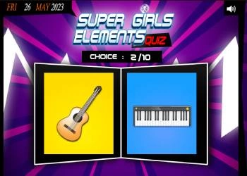 Kviz O Elementima Super Girls snimka zaslona igre