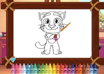 แมวพูดได้ Tom และ Angela Coloring ภาพหน้าจอของเกม